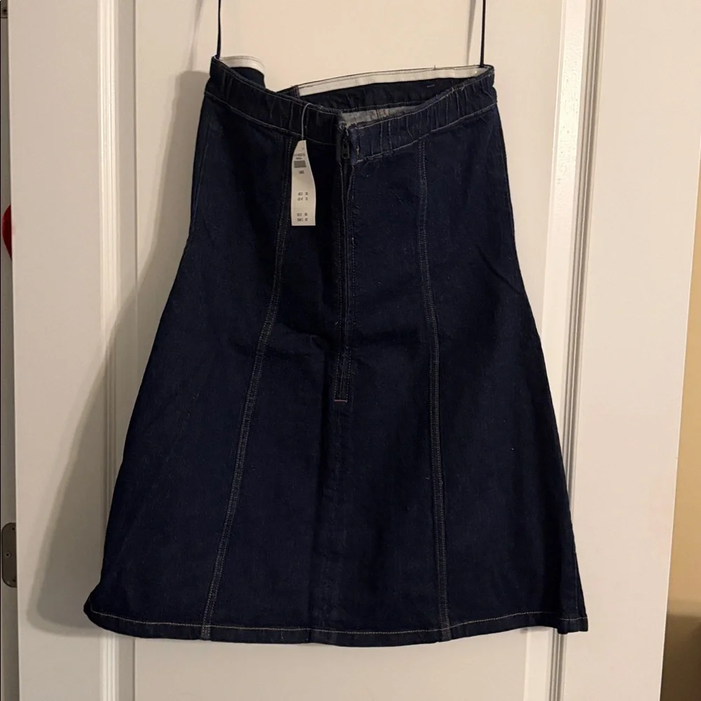 Abercrombie & Fitch Mara dark blue strapless denim dress size large - Picture 4 of 4